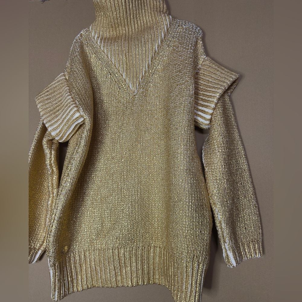 NWT Philipp Plein Italian Maxi Hexagon metallic Elegant pullover size XS.